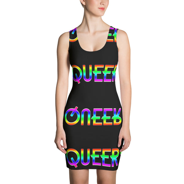 Queer Rainbow Bodycon Bandage Dress - Attire T LLC