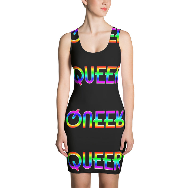 Queer Rainbow Bodycon Bandage Dress - Attire T LLC