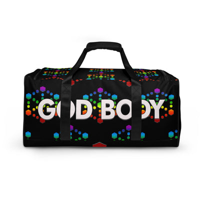 God Body With Sacred Geometry in Chakra colors Custom Duffle bag
