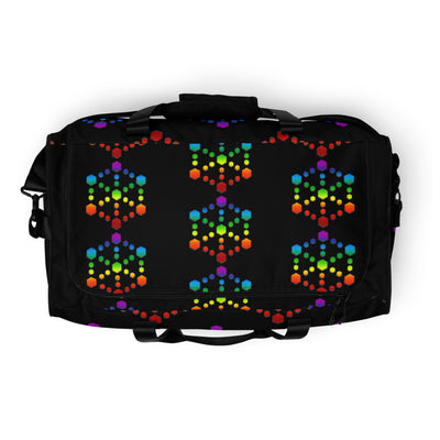 God Body With Sacred Geometry in Chakra colors Custom Duffle bag