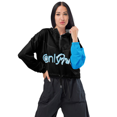 Personalized Custom Onlyfans Women’s Crop Windbreaker (Black)
