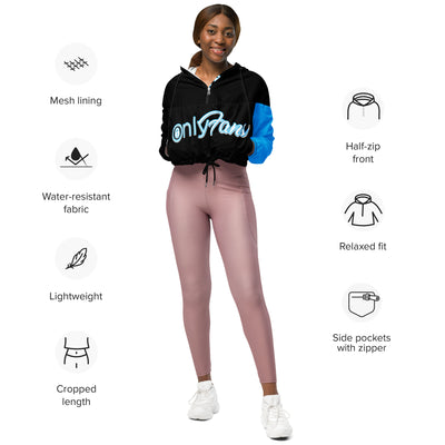 Personalized Custom Onlyfans Women’s Crop Windbreaker (Black)