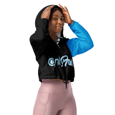 Personalized Custom Onlyfans Women’s Crop Windbreaker (Black)