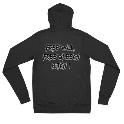 Free Will Free Speech Bitch zip hoodie - Attire T