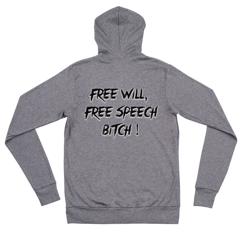 Free Will Free Speech Bitch zip hoodie - Attire T