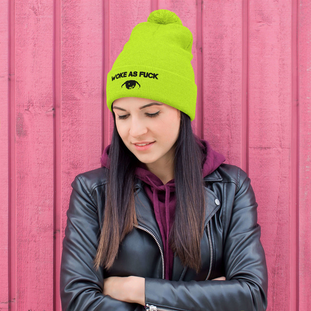 Limited Edition Woke As Fuck Pom-Pom Beanie - Attire T
