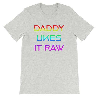 Daddy likes It Raw Rainbow Short-Sleeve Genderless T-Shirt - Attire T