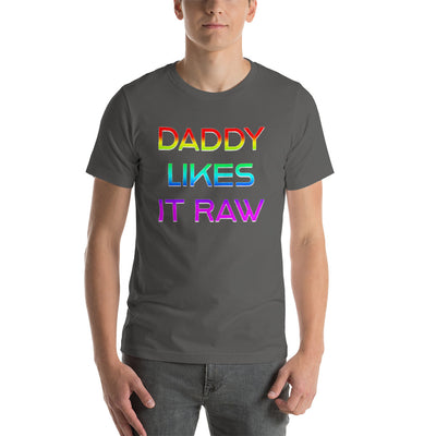 Daddy likes It Raw Rainbow Short-Sleeve Genderless T-Shirt - Attire T