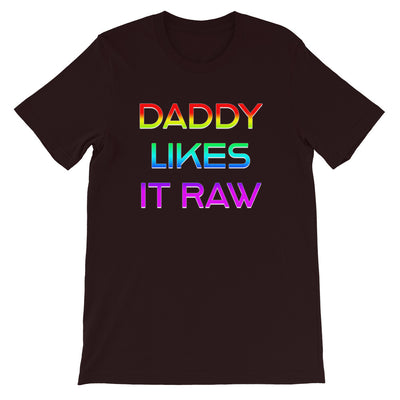 Daddy likes It Raw Rainbow Short-Sleeve Genderless T-Shirt - Attire T