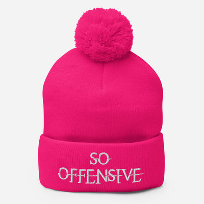 So Offensive Pom-Pom Beanie Hat