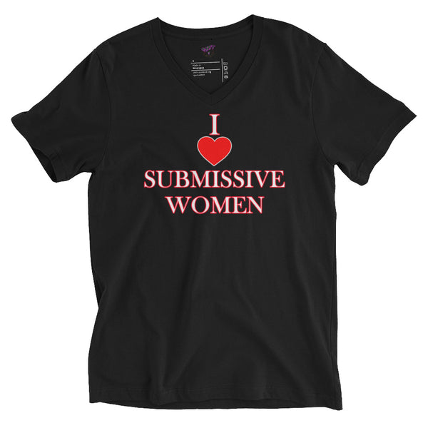 I Heart Submissive Women Unisex Short Sleeve V-Neck T-Shirt - Attire T LLC